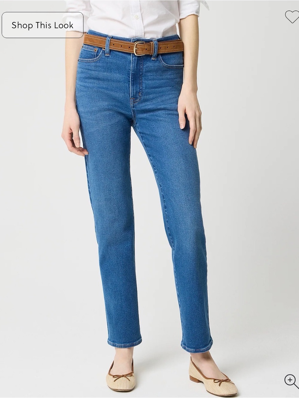 J. Crew Mid-Blue High-Rise Straight Jeans